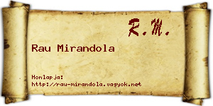 Rau Mirandola névjegykártya